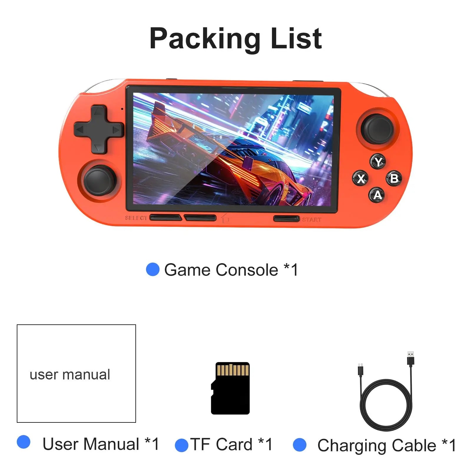 YLW ANS16 Handheld Retro Gaming Console, 4.5-Inch Lps Screen Gaming Console, Wireless Mini Portable Gaming Console, Built-In 64GB Memory Card, Gift Gaming Console, Gaming Peripherals with 16,000+ Games and 14+ Emulators, Pocket Game Player Rechargeable