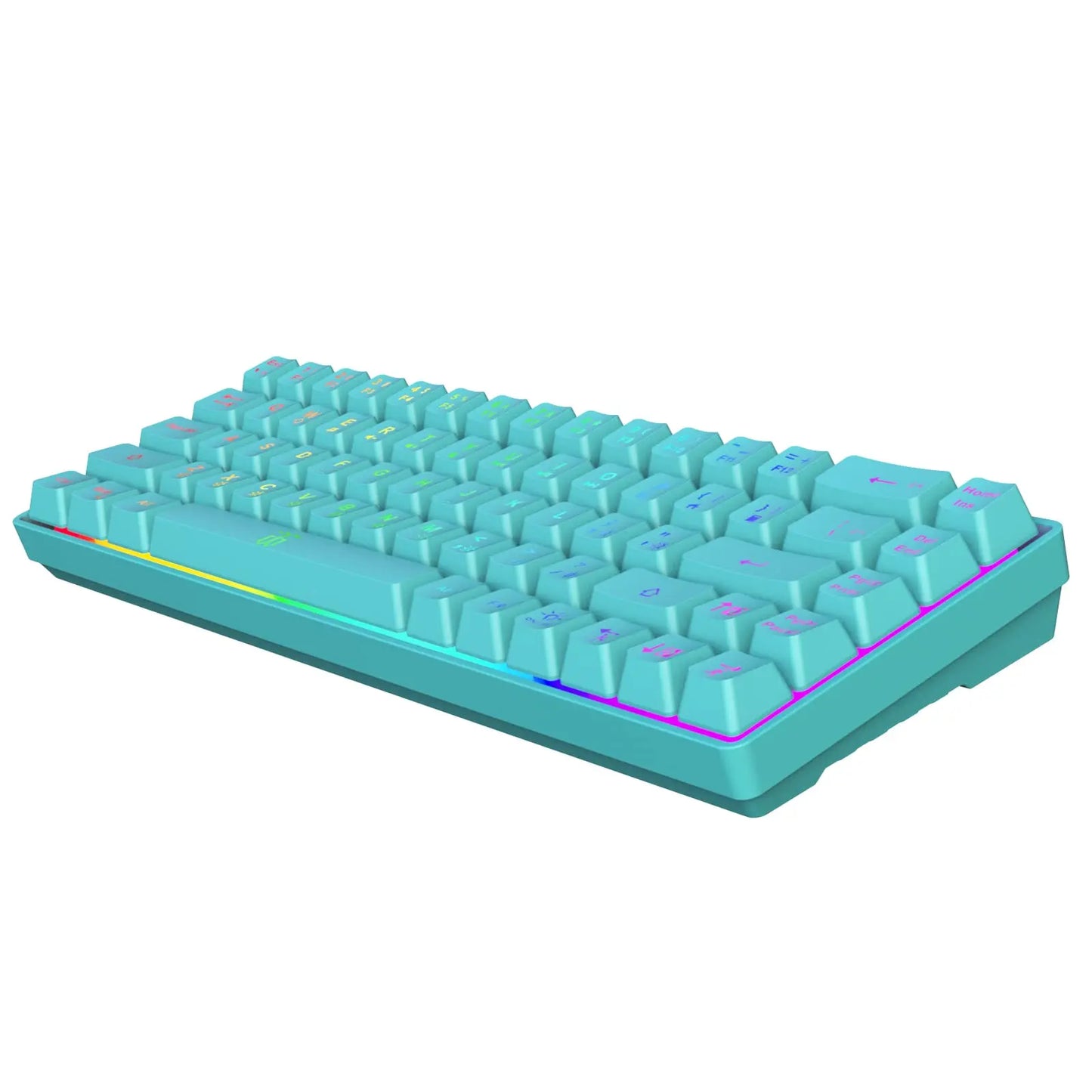 68 Keys 60% Gaming Keyboard, RGB Rainbow LED Backlit Mini Keyboard, Ergonomic Mechanical Feel Keyboard, Full Compatibility for Windows PC Laptop Compact