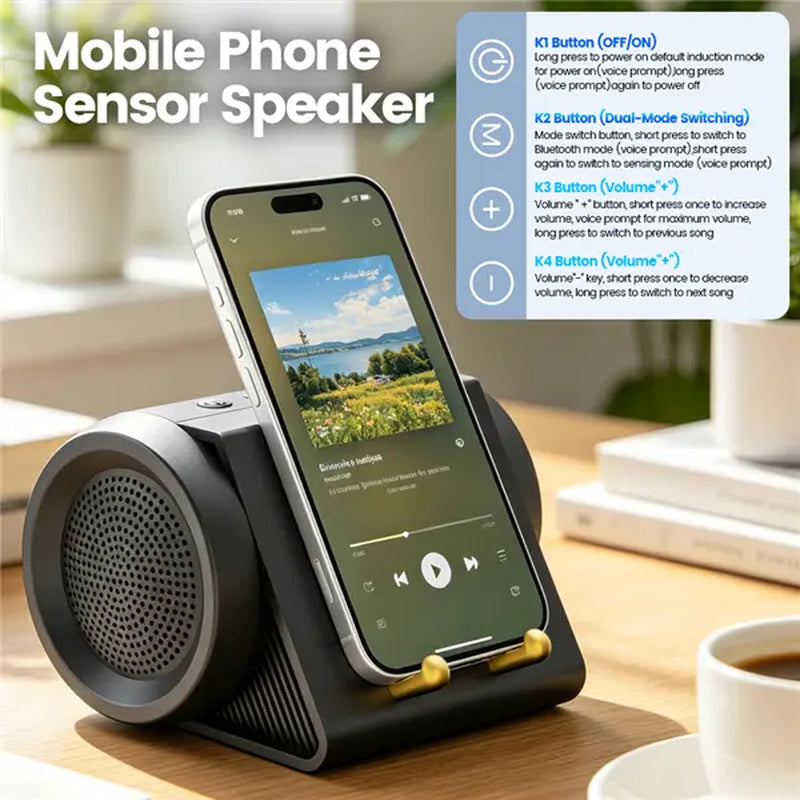 XHJ Portable Wireless BT Speaker with 3-In-1 Mobile Phone Mount, USB-C Compatible Audio Device, Fits Smartphones/Tablets, for Home & Car Use, Ideal Gift for Family, Bluetooth Speaker