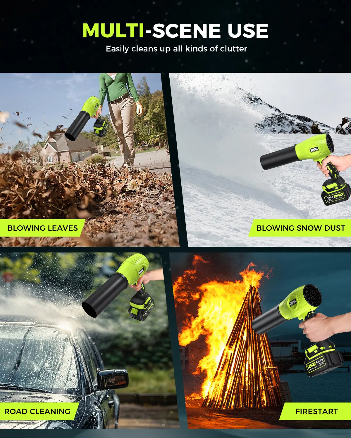 SNJORT Cordless Leaf Blower with Battery and Charger, Handheld Electric Blower for Car Drying, Car Detailing, Patio Cleaning, Leaves, Dust & Debris Removal