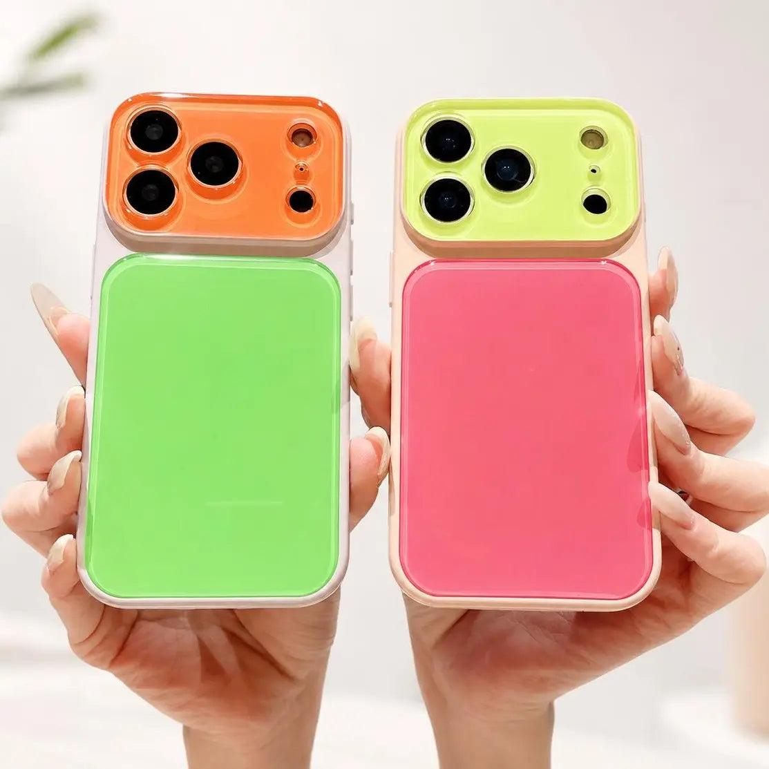 Glossy Dopamine Style Two-Tone Candy Color Phone Case for Iphone 17 16 15 14 Pro Max, Slim Hard Back Cover, Shockproof Protective Case for Women Girls,Back to School,Back to School Haul