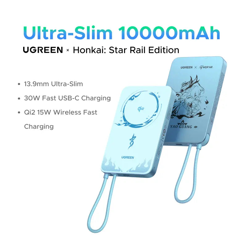 UGREEN × Honkai: Star Rail Edition 10000Mah 55W Built-In Cable Power Bank,Qi2 10000Mah Magnetic Power Bank,65W Mini USB C Charger Block Fast Charging with USB C Cable ,100W Retractable USB C Cable(3.3Ft ) ,Finetrack Mini2 Tracker Tags (Ios Only) Tiktoksho